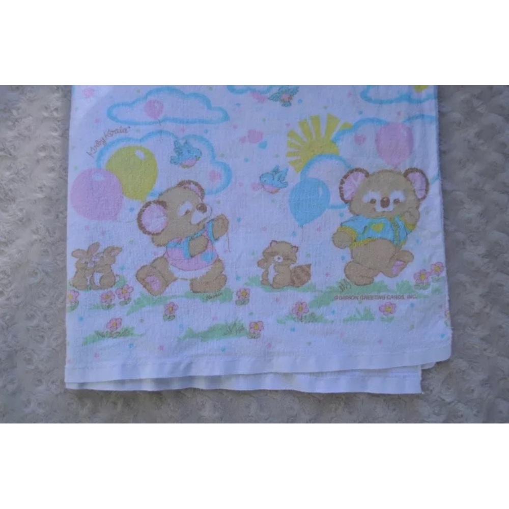 Vintage Kirby Koala Bear Baby Receiving Blanket Flannel Gibson Greeting Cards
